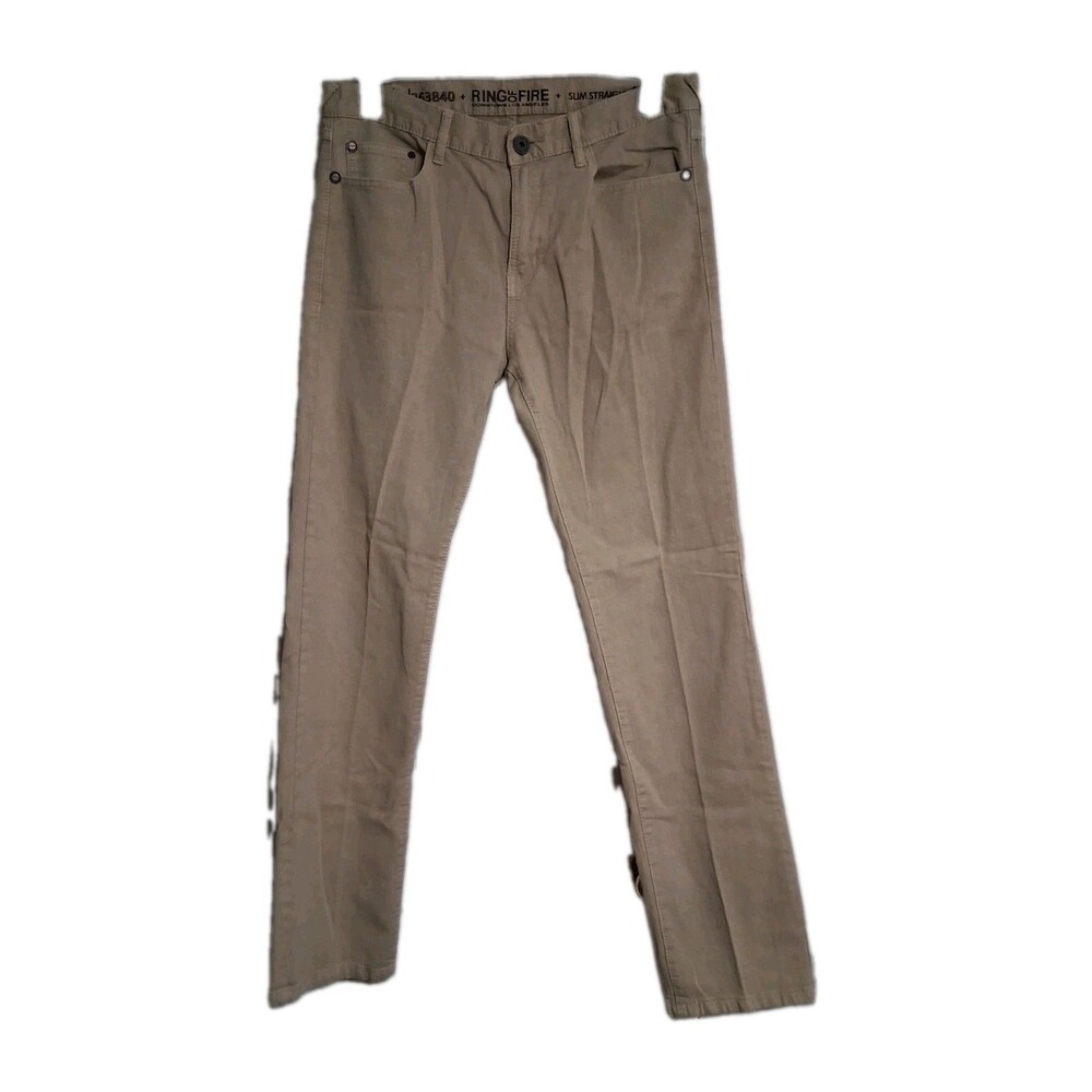 Men's Ring Of Fire Slim Straight Beige Corduroy Jeans Size 34x34